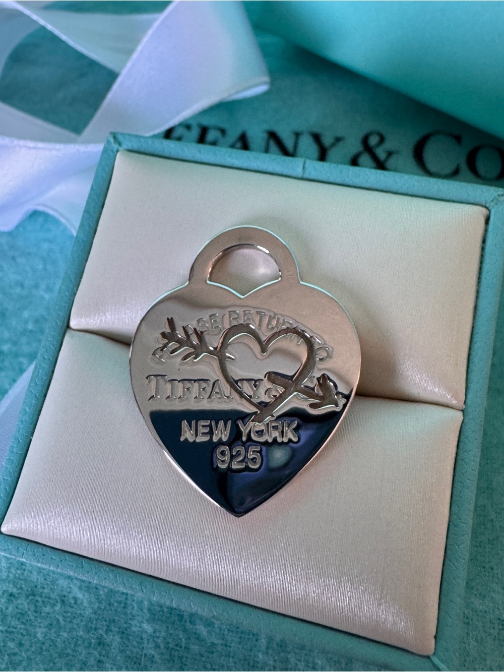 Sterling Silver Heart RTT Pendant - New York 925
